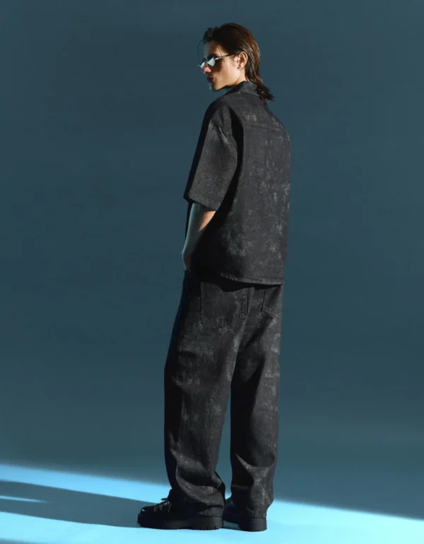 Printed short sleeve boxy fit shirt